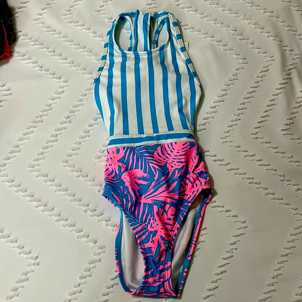 🌞 New Arizona Jean Co One Piece Bathing Suit Size 6/6x